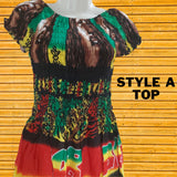 Bob Marley Free Style Fashion Dress/Bob Marley Summer Dress/Rasta Colors Beach Festival & Concerts Outfit/Gift