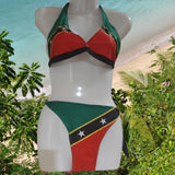St Kitts & Nevis flag 2 Piece  Swimsuit/St Kitts Flag Bikini/St Kitts Bathsuit/St Kitts Souvenir Gift