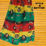 Bob Marley Free Style Fashion Dress/Bob Marley Summer Dress/Rasta Colors Beach Festival & Concerts Outfit/Gift
