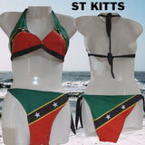 St Kitts & Nevis flag 2 Piece  Swimsuit/St Kitts Flag Bikini/St Kitts Bathsuit/St Kitts Souvenir Gift