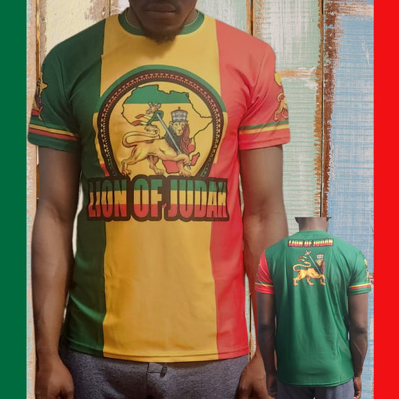 Lion of Judah Jersey Rastafarian Clothing/Rasta Cultural Day Outfit/Dri-Fit Fabric Rasta Wear/Gift