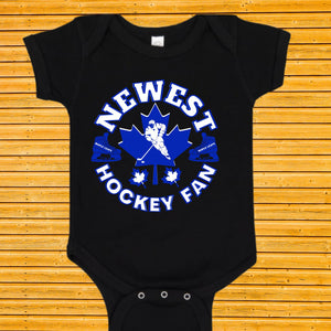 Maple Leafs Newest Fan Baby Romper/Unisex Personalize First Hockey Onesie/Birthday Gift