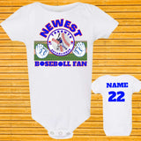 Toronto Baseball Newest Fan Baby Bodysuit/Unisex Personalize First Baseball T-shirt/Birthday Baby Shower Gift