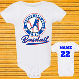 Blue Jays New Fan Baby Bodysuit/Unisex Personalize First Baseball T-shirt/Birthday Baby Shower Gift