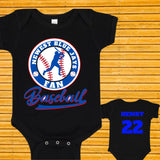 Blue Jays New Fan Baby Bodysuit/Unisex Personalize First Baseball T-shirt/Birthday Baby Shower Gift