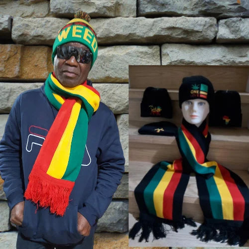 Rasta Color Scarf Knitted/Souvenir Rasta Color Beanie