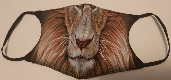 Lion face  mask/Glow in the dark lion face mask/Customized 3D design/King of the jungle/Reusable/2 Layers open pocket