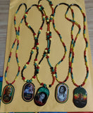 Bob Marley pendant beaded handmade necklace/Rasta Reggae Jamaican heritage souvenir