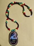 Bob Marley pendant beaded handmade necklace/Rasta Reggae Jamaican heritage souvenir