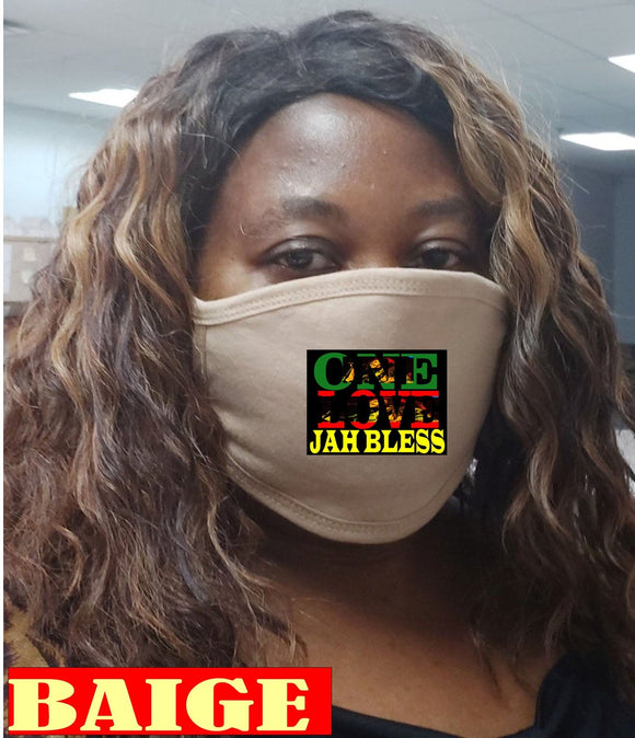 One Love Bob Jah Bless Face Mask/Rasta Gear /Rasta Clothing/Jah Bless Rastafarian slang