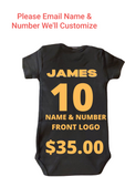 Toronto Basketball Team Personalize White Baby Bodysuit