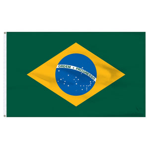 Brazil CBF Yellow 3x5  5 Star World Cup Flag