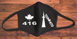 Toronto CN Tower customize face mask/416 Maple leaf face mask/Toronto skyline design/2 layer reusable/Souvenir