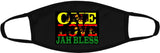 One Love Bob Jah Bless Face Mask/Rasta Gear /Rasta Clothing/Jah Bless Rastafarian slang