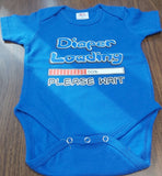 Blue diaper loading funny onesie