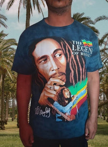 Bob Marley Blue Tie Dye Shirt