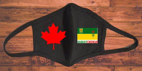 Saskatchewan flag face mask/Canada Provincial flag face mask/Reusable 2 layers/Saskatchewan souvenir