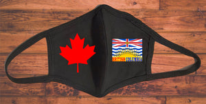 British Columbia flag face mask/Canada provincial face mask/2 layer reusable/British Columbia souvenir