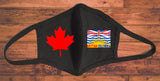 British Columbia flag face mask/Canada provincial face mask/2 layer reusable/British Columbia souvenir