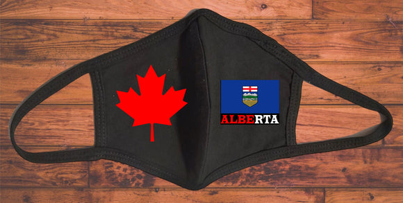 Alberta flag face mask/Canada provincial flag/Reusable 2 layers/100% cotton/Alberta souvenir