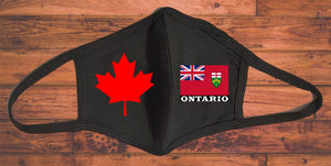 Ontario flag face mask/Canada Provincial flag face mask/Reusable 2 layers/Ontario souvenir