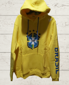 Brazil 5 Star Yellow Hoodie Sweatshirt