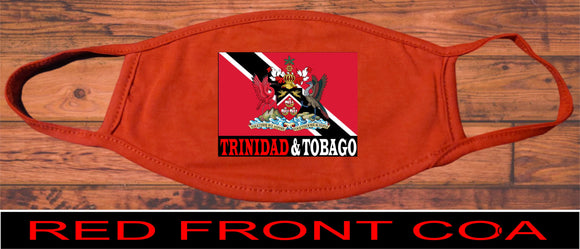 Trinidad and Tobago flag face mask/2 Layers cotton material/Trinidad mini flag/Reusable