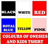  Black White Red Royal Blue Yellow Pink Color Onesie