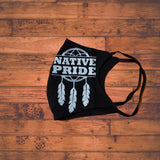 Wolf Dreamcatcher face mask/Glow in the dark/3D graphic print/2 Layers open pocket/Native American pride