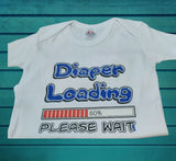 Diaper loading please wait bodysuit 