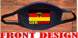 Germany flag face mask/2 Layers cotton material/Germany mini flag/Reusable/Germany Souvenir