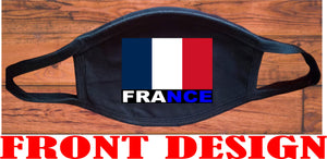 France flag face mask/2 Layers cotton material/France mini flag/Reusable