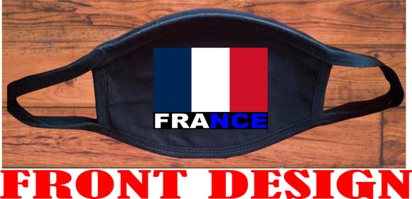 France flag face mask/2 Layers cotton material/France mini flag/Reusable