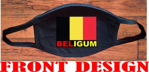 Belgium flag face mask/2 Layers cotton material/Belgium mini flag/Reusable