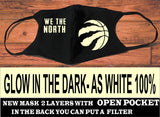 We the north fans face mask/Glow in the dark/2 layers open pocket/Elastic ear loop/Gift