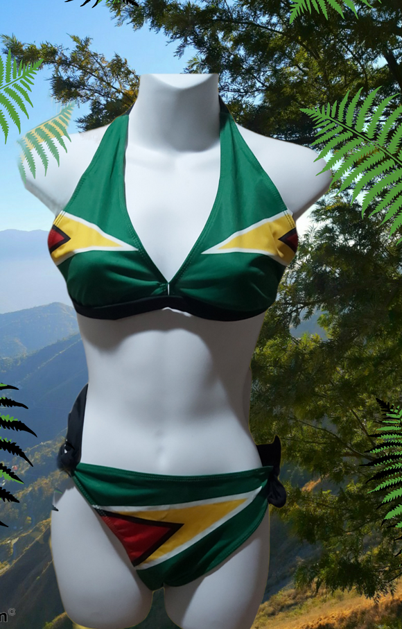 Jamaica High-waisted Bikini, Large Bust Swimwear, Jamaica Swimwear,  Jamaican Clothing, Jamaican Flag Swimsuit, Rasta Bikini, Plus Size 