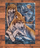 Wolf glow in the dark t-shirt/Tie and Dye Wolf T shirt/Moonlight Wolf/Native Wolf 3D Graphic print