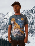 Wolf glow in the dark t-shirt/Tie and Dye Wolf T shirt/Moonlight Wolf/Native Wolf 3D Graphic print