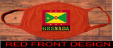 Grenada flag face mask/2 Layers cotton material/Grenada mini flag/Reusable