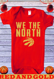 Red and gold design we the north