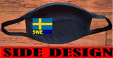 Sweden flag face mask/2 Layers cotton material/Sweden mini flag/Reusable