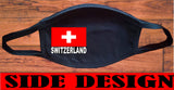 Switzerland flag face mask/2 Layers cotton material/Switzerland mini flag/Reusable/Switzerland Souvenir