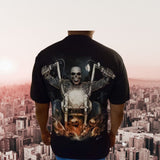 Skelton Riding Bike Glow In The Dark 3D Graphic Biker Shirt