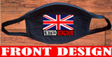 England Flag face mask/2 Layers and cotton material/Reusable/United Kingdom flag mask