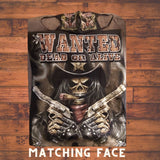 Wanted  Dead Or Alive Skull Glow Shirt And Mask