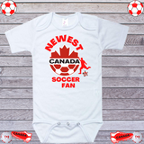 Canada Newest Soccer Fan Baby Onesie Personalize/Souvenir Gift