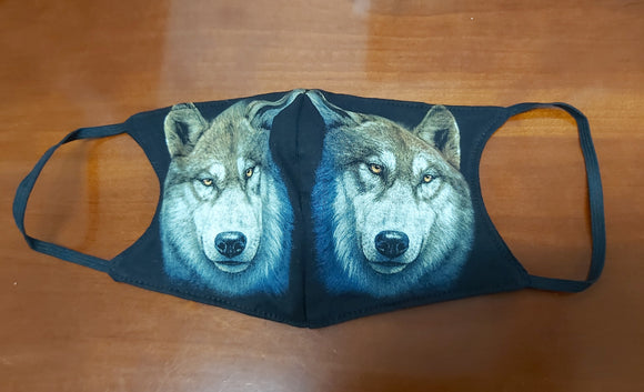 Wolf face mask/Glow in the dark/3D graphic design/2 layers & open pocket