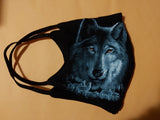 Wolf 3D graphic face mask/Glow in the dark/2 Layers open pocket/Native pride souvenir