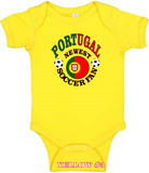 Newest Soccer Fan Yellow Portugal Baby Bodysuit