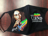 Bob Marley  face mask/3D glow in the dark/Bob Marley playing guitar to Reggae Music/Reusable/2 layers open pocket/